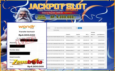 Bukti Kemenangan Member Setia Kami WA***O5 Sebesar Rp 4.300.000 di Permainan Mahjong Ways 2