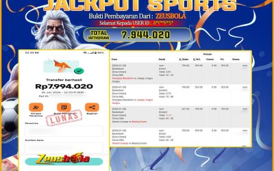 Bukti Kemenangan Member Setia Kami A*Y**F*5* Sebesar Rp 7.994.020 di Permainan saba sports