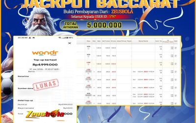 Bukti Kemenangan Member Setia Kami S*R* Sebesar Rp 5.000.000 di Permainan baccarat