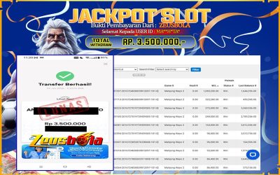 Bukti Kemenangan Member Setia Kami MA**H*TA* Sebesar Rp 3.500.000 di Permainan PG