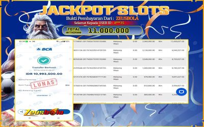 Bukti Kemenangan Member Setia Kami A***35 Sebesar Rp 11.000.000 di Permainan mahjong ways