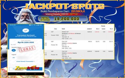 Bukti Kemenangan Member Setia Kami ZB***AD Sebesar Rp 19.200.000 di Permainan UBO sports