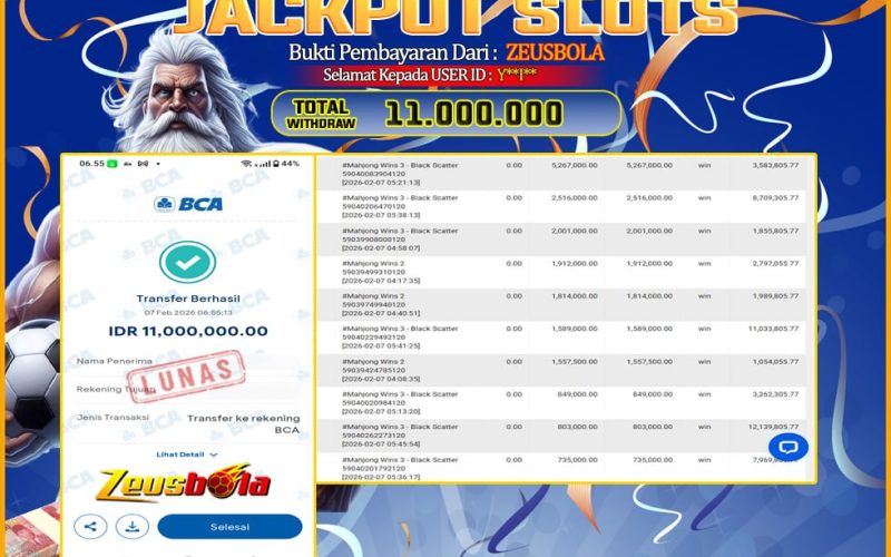 Bukti Kemenangan Member Setia Kami Y**I** Sebesar Rp 11.000.000 di Permainan mahjong wins 3