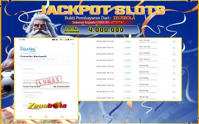 Bukti Kemenangan Member Setia Kami Z**S**4* Sebesar Rp 4.000.000 di Permainan slots