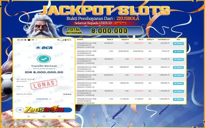 Bukti Kemenangan Member Setia Kami B**T**1 Sebesar Rp 8.000.000 di Permainan Starlight Princess 1000