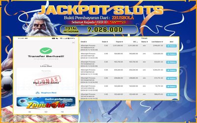 Bukti Kemenangan Member Setia Kami *AN****23 Sebesar Rp 7.026.000 di Permainan Starlight Princess