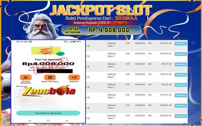 Bukti Kemenangan Member Setia Kami Z**MA**1 Sebesar Rp 4.008.000 di Permainan Mahjong Ways 2