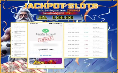 Bukti Kemenangan Member Setia Kami Z**S**4* Sebesar Rp 8.000.000 di Permainan gates of olympus xmas 1000