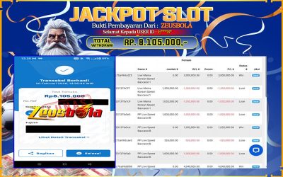 Bukti Kemenangan Member Setia Kami E***8* Sebesar Rp 8.105.000 di Permainan PP Live Dealer
