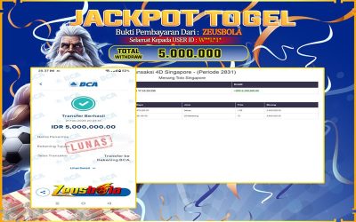 Bukti Kemenangan Member Setia Kami W**L*1* Sebesar Rp 5.000.000 di Permainan toto singapore