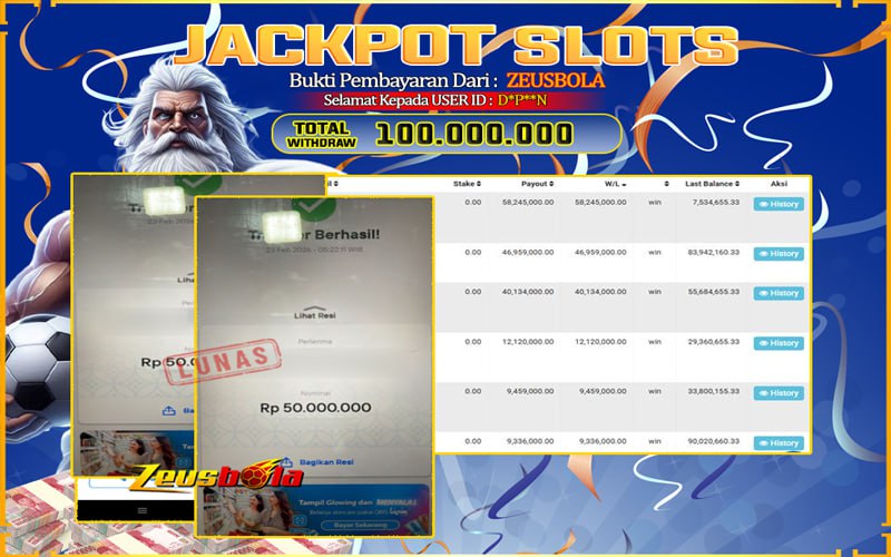 Bukti Kemenangan Member Setia Kami D*P**N Sebesar Rp 100.000.000 di Permainan gates of olympus super scatter