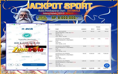 Bukti Kemenangan Member Setia Kami W**L*1* Sebesar Rp 8.000.000 di Permainan UBO Sports
