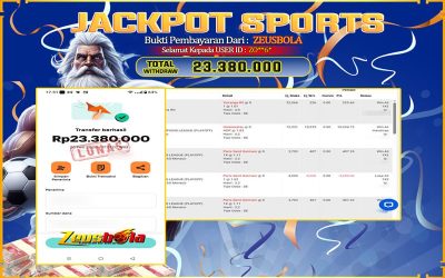 Bukti Kemenangan Member Setia Kami ZO**6* Sebesar Rp 23.380.000 di Permainan CMD Sports