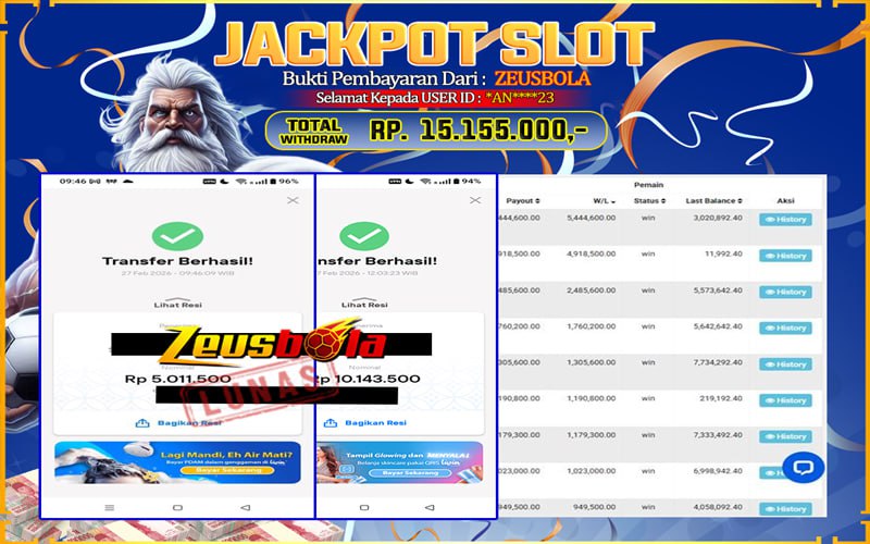 Bukti Kemenangan Member Setia Kami *AN****23 Sebesar Rp 15.155.000 di Permainan Starlight Princess
