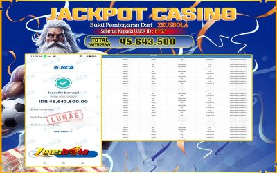Bukti Kemenangan Member Setia Kami E**Z* Sebesar Rp 45.643.500 di Permainan baccarat