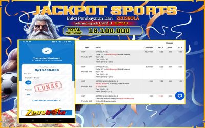 Bukti Kemenangan Member Setia Kami ZB***AD Sebesar Rp 18.000.000 di Permainan UBO Sports