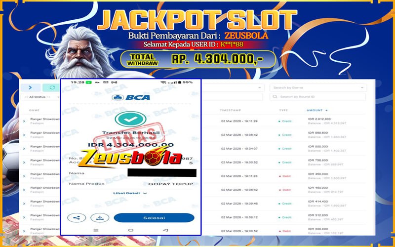 Bukti Kemenangan Member Setia Kami K**I*88 Sebesar Rp 4.304.000 di Permainan Fastspin