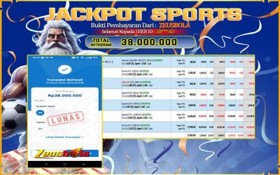 Bukti Kemenangan Member Setia Kami ZB***AD Sebesar Rp 38.000.000 di Permainan UBO sports