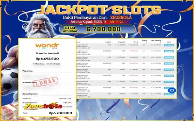 Bukti Kemenangan Member Setia Kami *AN****23 Sebesar Rp 6.700.000 di Permainan starlight princess
