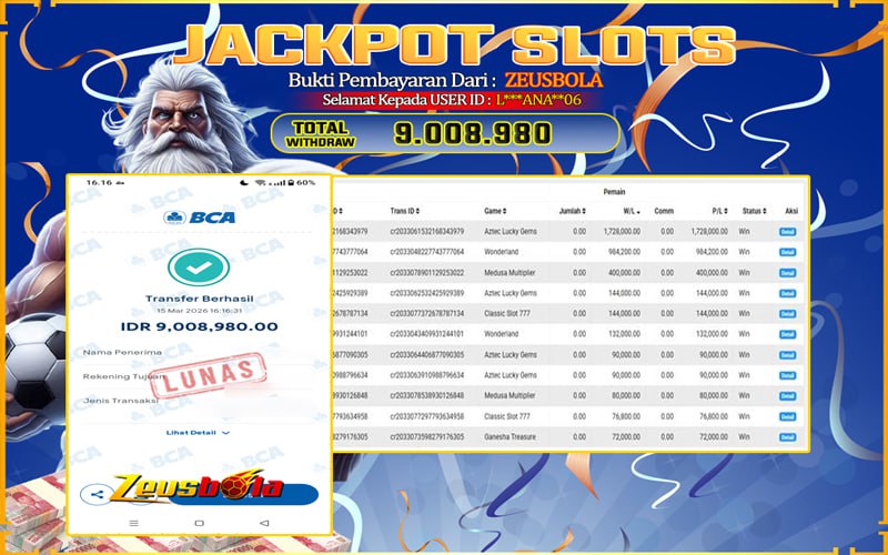 Bukti Kemenangan Member Setia Kami P**I*2* Sebesar Rp 9.008.980 di Permainan IDN slots