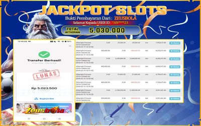 Bukti Kemenangan Member Setia Kami *AN****23 Sebesar Rp 5.030.000 di Permainan starlight princess