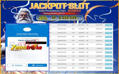 Bukti Kemenangan Member Setia Kami G**E**13 Sebesar Rp 6.000.000 di Permainan PG