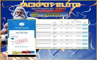 Bukti Kemenangan Member Setia Kami Y*N**Z**S Sebesar Rp 5.000.000 di Permainan Mahjong Ways