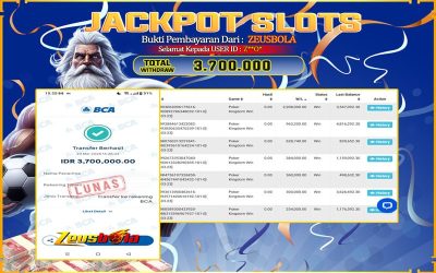 Bukti Kemenangan Member Setia Kami Z**O* Sebesar Rp 3.700.000 di Permainan Poker Kingdom Win