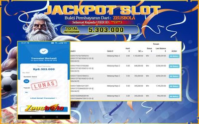 Bukti Kemenangan Member Setia Kami **DI**3 Sebesar Rp 5.303.000 di Permainan mahjong ways 2