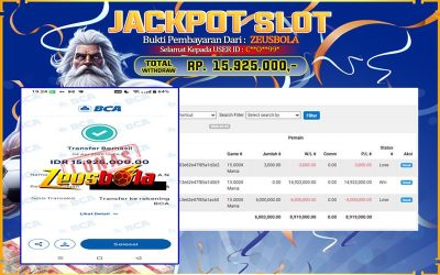 Bukti Kemenangan Member Setia Kami C**O**99* Sebesar Rp 15.925.000 di Permainan 15.000X Mania