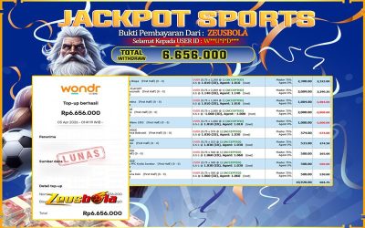Bukti Kemenangan Member Setia Kami W**U*I*D*** Sebesar Rp 6.656.000 di Permainan UBO sports