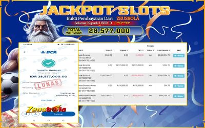 Bukti Kemenangan Member Setia Kami Z**MA**1 Sebesar Rp 28.577.000 di Permainan Rujak Bonanza