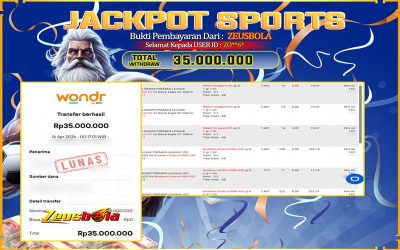 Bukti Kemenangan Member Setia Kami ZO**6* Sebesar Rp 35.000.000 di Permainan CMD Sports