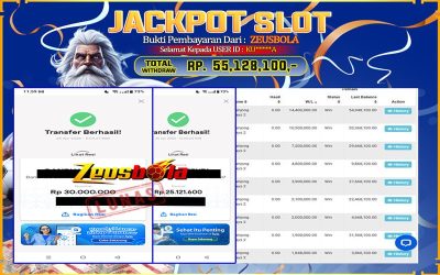 Bukti Kemenangan Member Setia Kami KU*****A Sebesar Rp 55.128.100 di Permainan Mahjong Ways 2