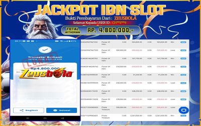 Bukti Kemenangan Member Setia Kami CH**S**9 Sebesar Rp 4.800.000 di Permainan IDN Slot