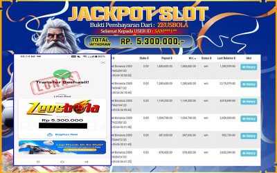 Bukti Kemenangan Member Setia Kami SAM***1** Sebesar Rp 5.300.000 di Permainan Pragmatic
