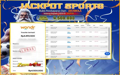 Bukti Kemenangan Member Setia Kami D*P**N Sebesar Rp 4.500.000 di Permainan Saba Sports