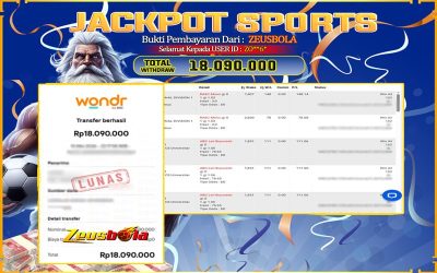 Bukti Kemenangan Member Setia Kami ZO**6* Sebesar Rp 18.090.000 di Permainan CMD Sports