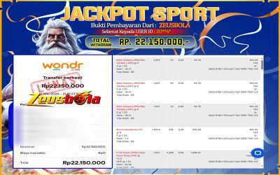 Bukti Kemenangan Member Setia Kami ZO**6* Sebesar Rp 22.150.000 di Permainan CMD Sports