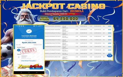 Bukti Kemenangan Member Setia Kami T***88 Sebesar Rp 64.250.000 di Permainan PP Live Dealer