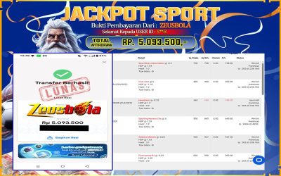 Bukti Kemenangan Member Setia Kami S**B Sebesar Rp 5.093.500 di Permainan CMD Sports