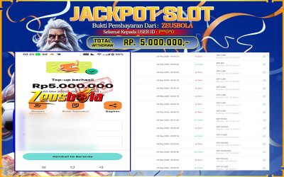 Bukti Kemenangan Member Setia Kami P**O*O Sebesar Rp 5.000.000 di Permainan SLOT Gates of Olympus 1000
