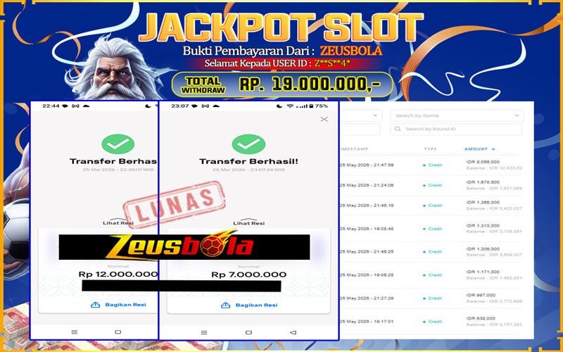 Bukti Kemenangan Member Setia Kami Z**S**4* Sebesar Rp 19.000.000 di Permainan Mahjong Ways