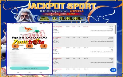 Bukti Kemenangan Member Setia Kami ZO**6* Sebesar Rp 38.000.000 di Permainan CMD Sports