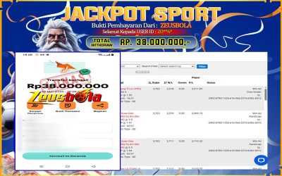 Bukti Kemenangan Member Setia Kami ZO**6* Sebesar Rp 38.000.000 di Permainan CMD Sports