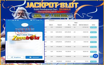 Bukti Kemenangan Member Setia Kami Z*** Sebesar Rp 7.000.000 di Permainan Pragmatic Direct 6